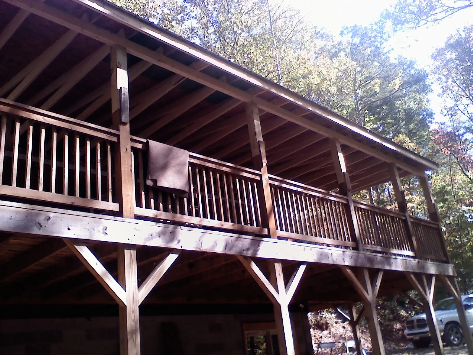 Timber framing under a new elevated porch and deck — Roof Leak Repair in Slippery Rock by Roofing Brothers